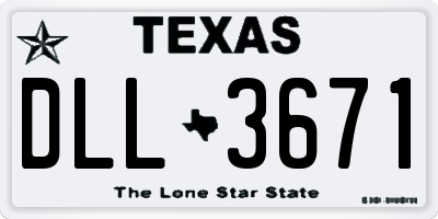 TX license plate DLL3671