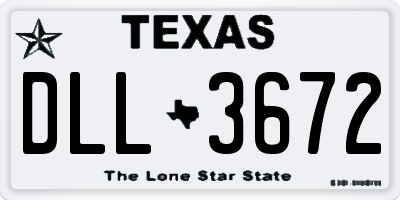 TX license plate DLL3672