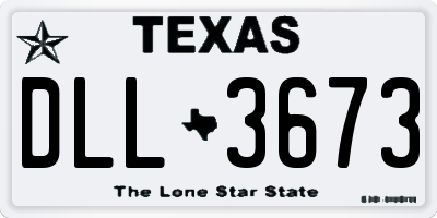 TX license plate DLL3673