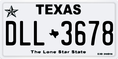 TX license plate DLL3678