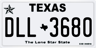 TX license plate DLL3680