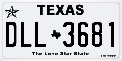 TX license plate DLL3681