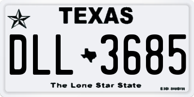 TX license plate DLL3685