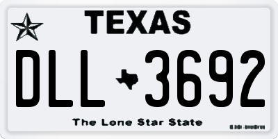 TX license plate DLL3692