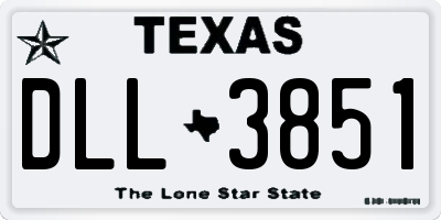 TX license plate DLL3851