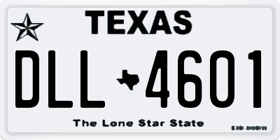 TX license plate DLL4601