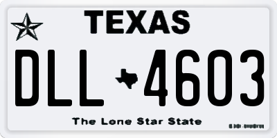 TX license plate DLL4603