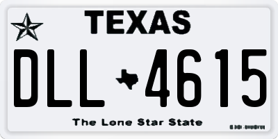 TX license plate DLL4615
