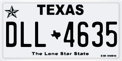 TX license plate DLL4635