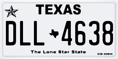 TX license plate DLL4638
