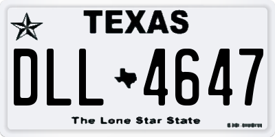 TX license plate DLL4647