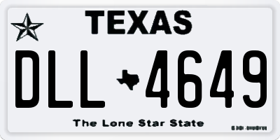 TX license plate DLL4649