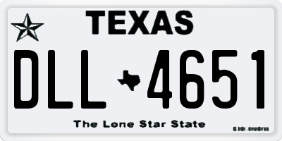 TX license plate DLL4651