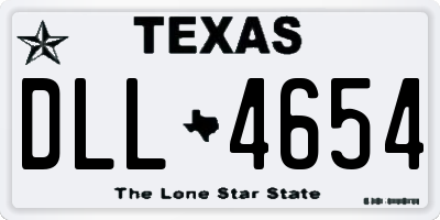TX license plate DLL4654