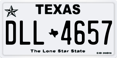 TX license plate DLL4657