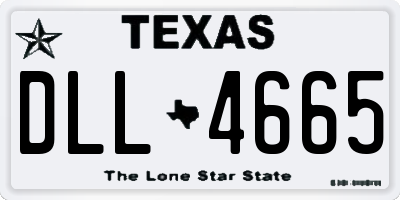 TX license plate DLL4665