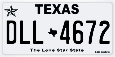 TX license plate DLL4672