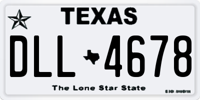 TX license plate DLL4678