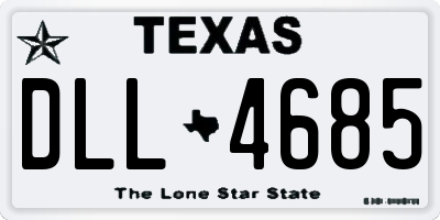 TX license plate DLL4685