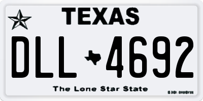 TX license plate DLL4692