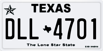 TX license plate DLL4701