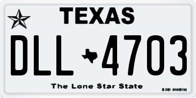 TX license plate DLL4703