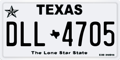 TX license plate DLL4705