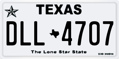 TX license plate DLL4707