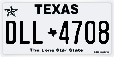 TX license plate DLL4708