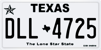 TX license plate DLL4725