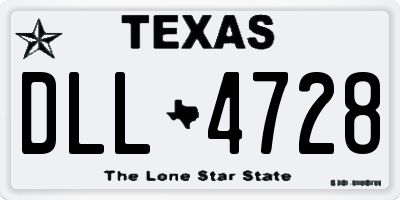 TX license plate DLL4728