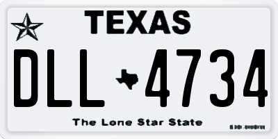TX license plate DLL4734
