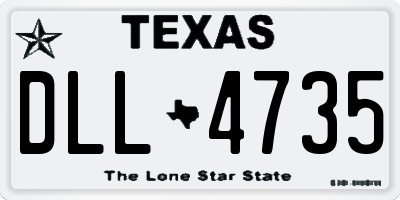 TX license plate DLL4735