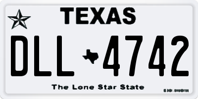 TX license plate DLL4742