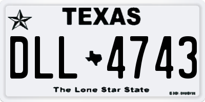 TX license plate DLL4743