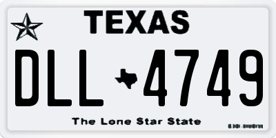 TX license plate DLL4749