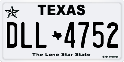 TX license plate DLL4752