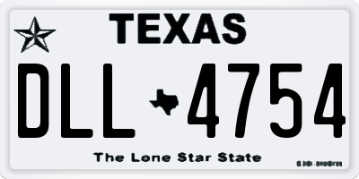 TX license plate DLL4754