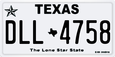 TX license plate DLL4758