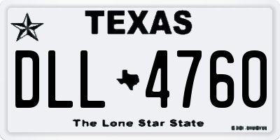 TX license plate DLL4760