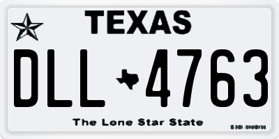 TX license plate DLL4763