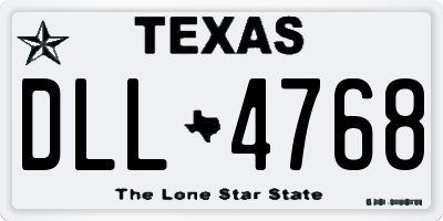 TX license plate DLL4768