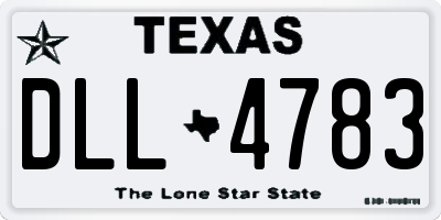 TX license plate DLL4783