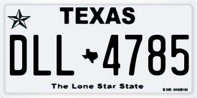 TX license plate DLL4785