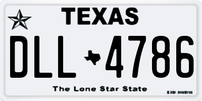 TX license plate DLL4786