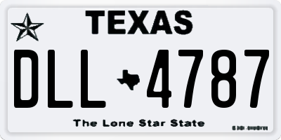 TX license plate DLL4787
