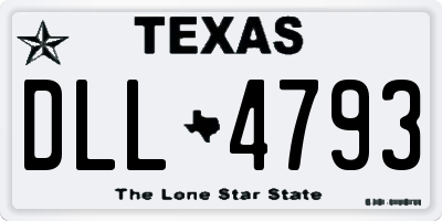 TX license plate DLL4793