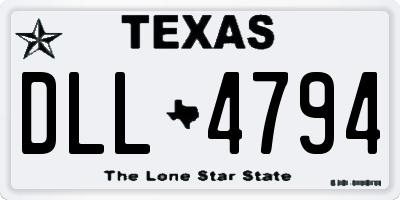 TX license plate DLL4794