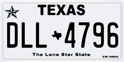 TX license plate DLL4796