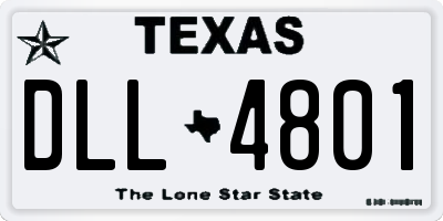 TX license plate DLL4801